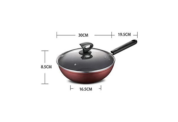 red wok pan with lid